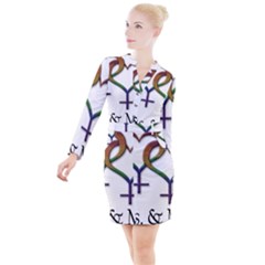 Mrs  And Mrs  Button Long Sleeve Dress by LiveLoudGraphics