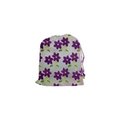 Purple Flower Drawstring Pouch (xs) by HermanTelo