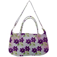 Purple Flower Removal Strap Handbag by HermanTelo