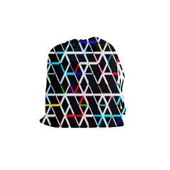 Abstrait Neon Drawstring Pouch (medium) by kcreatif