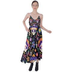 Dia De Los Muertos Tie Back Maxi Dress by Sobalvarro