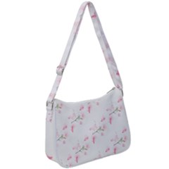 Pattern Orchidée Fleurs Zip Up Shoulder Bag by kcreatif
