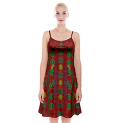 In Time For The Season Of Christmas Spaghetti Strap Velvet Dress by pepitasart
