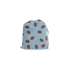Turkey Leg Pattern - Thanksgiving Drawstring Pouch (xs) by Valentinaart