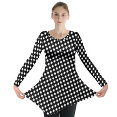 Formes Carreaux Blanc/noir Long Sleeve Tunic  by kcreatif