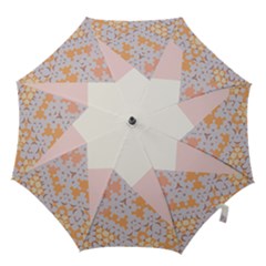 Abstrait Triangles Rose Hook Handle Umbrellas (small) by kcreatif