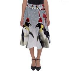 Funny Penguin In A Winter Landscape Perfect Length Midi Skirt by FantasyWorld7
