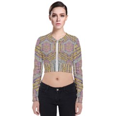 Temple Of Wood With A Touch Of Japan Long Sleeve Zip Up Bomber Jacket by pepitasart