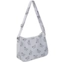 Messy Life Phrase Motif Typographic Pattern Zip Up Shoulder Bag View1