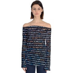 Close Up Code Coding Computer Off Shoulder Long Sleeve Top by Amaryn4rt