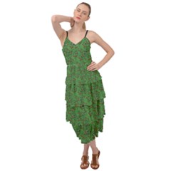 Pepe The Frog Perfect A-ok Handsign Pattern Praise Kek Kekistan Smug Smile Meme Green Background Layered Bottom Dress by snek