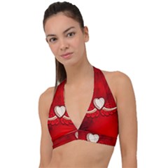 Love, Wonderful Elegant Heart Halter Plunge Bikini Top by FantasyWorld7