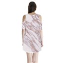 Marble with Metallic Rose Gold intrusions on gray white Stone texture Pastel Pink Background Shoulder Cutout Velvet One Piece View2