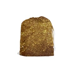 Gold Glitters Metallic Finish Party Texture Background Faux Shine Pattern Drawstring Pouch (medium) by genx