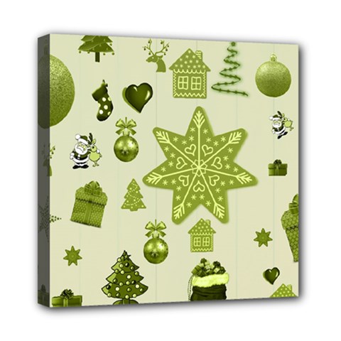 Christmas Symbols Decoration Mini Canvas 8  X 8  (stretched) by Wegoenart