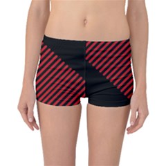 Bandes Lignes Rouge Boyleg Bikini Bottoms by kcreatif