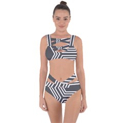 Abstrait Lignes Blanc/gris Bandaged Up Bikini Set  by kcreatif