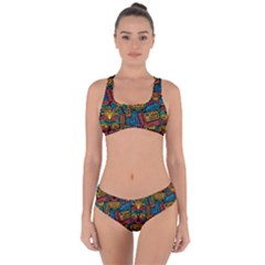 Boho Pattern 2 Criss Cross Bikini Set by designsbymallika