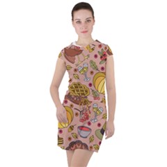 Thanksgiving Pattern Drawstring Hooded Dress by Sobalvarro