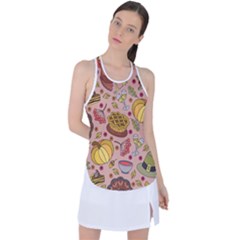 Thanksgiving Pattern Racer Back Mesh Tank Top by Sobalvarro