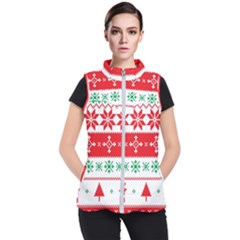 Ugly Christmas Sweater Pattern Women s Puffer Vest by Sobalvarro