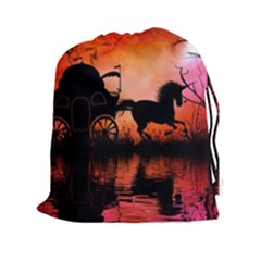 Drive In The Night By Carriage Drawstring Pouch (2xl) by FantasyWorld7