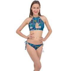 Amphisbaena Two Platform Dtn Node Vector File Cross Front Halter Bikini Set by Sapixe