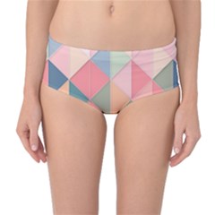 Background Geometric Triangle Mid-waist Bikini Bottoms by Sapixe