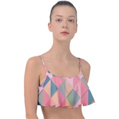 Background Geometric Triangle Frill Bikini Top by Sapixe
