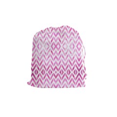 Chevrons Abstrait Rose Drawstring Pouch (medium) by kcreatif