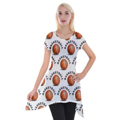 Orange Basketballs Short Sleeve Side Drop Tunic by mccallacoulturesports