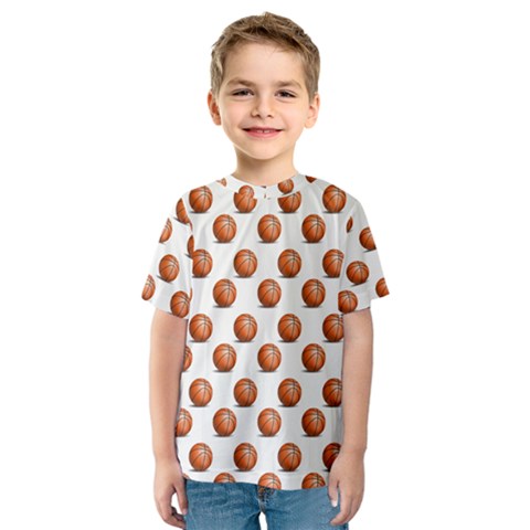 Orange Basketballs Kids  Sport Mesh Tee by mccallacoulturesports