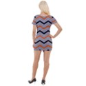 Basketball Thin Chevron Short Sleeve Asymmetric Mini Dress View2