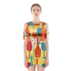 I Love Wine Shoulder Cutout One Piece Dress by designsbymallika