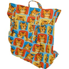 Cute Tiger Pattern Buckle Up Backpack by designsbymallika