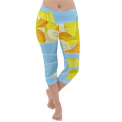 Salad Fruit Mixed Bowl Stacked Lightweight Velour Capri Yoga Leggings by HermanTelo