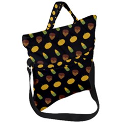 Pumpkin Fold Over Handle Tote Bag by designsbymallika
