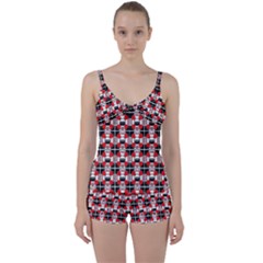Riis Park Wallpaper Tie Front Two Piece Tankini by nationalseashoreclothing