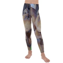 Close Up Mushroom Abstract Kids  Lightweight Velour Leggings by Fractalsandkaleidoscopes