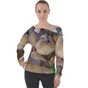 Close Up Mushroom Abstract Off Shoulder Long Sleeve Velour Top View1