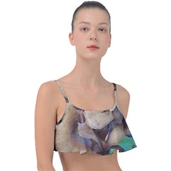 Close Up Mushroom Abstract Frill Bikini Top by Fractalsandkaleidoscopes