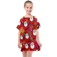 Santa Clause Kids  One Piece Chiffon Dress by HermanTelo