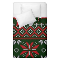 Christmas Pattern Knitted Design Duvet Cover Double Side (single Size) by Vaneshart