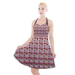 Valentine Girl Pink Ombre Halter Party Swing Dress  by snowwhitegirl