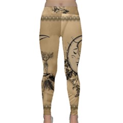 Deer On A Mooon Classic Yoga Leggings by FantasyWorld7