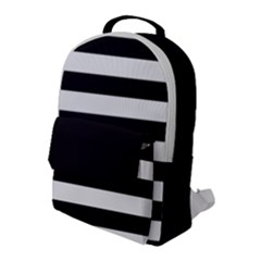 Black And White Large Stripes Goth Mime French Style Flap Pocket Backpack (large) by genx