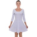 Aesthetic Black and White grid paper imitation Quarter Sleeve Skater Dress View1
