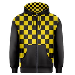 Checkerboard Pattern Black And Yellow Ancap Libertarian Men s Zipper Hoodie by snek