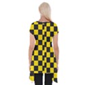 Checkerboard Pattern Black and Yellow Ancap Libertarian Short Sleeve Side Drop Tunic View2