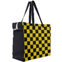 Checkerboard Pattern Black and Yellow Ancap Libertarian Canvas Travel Bag View3